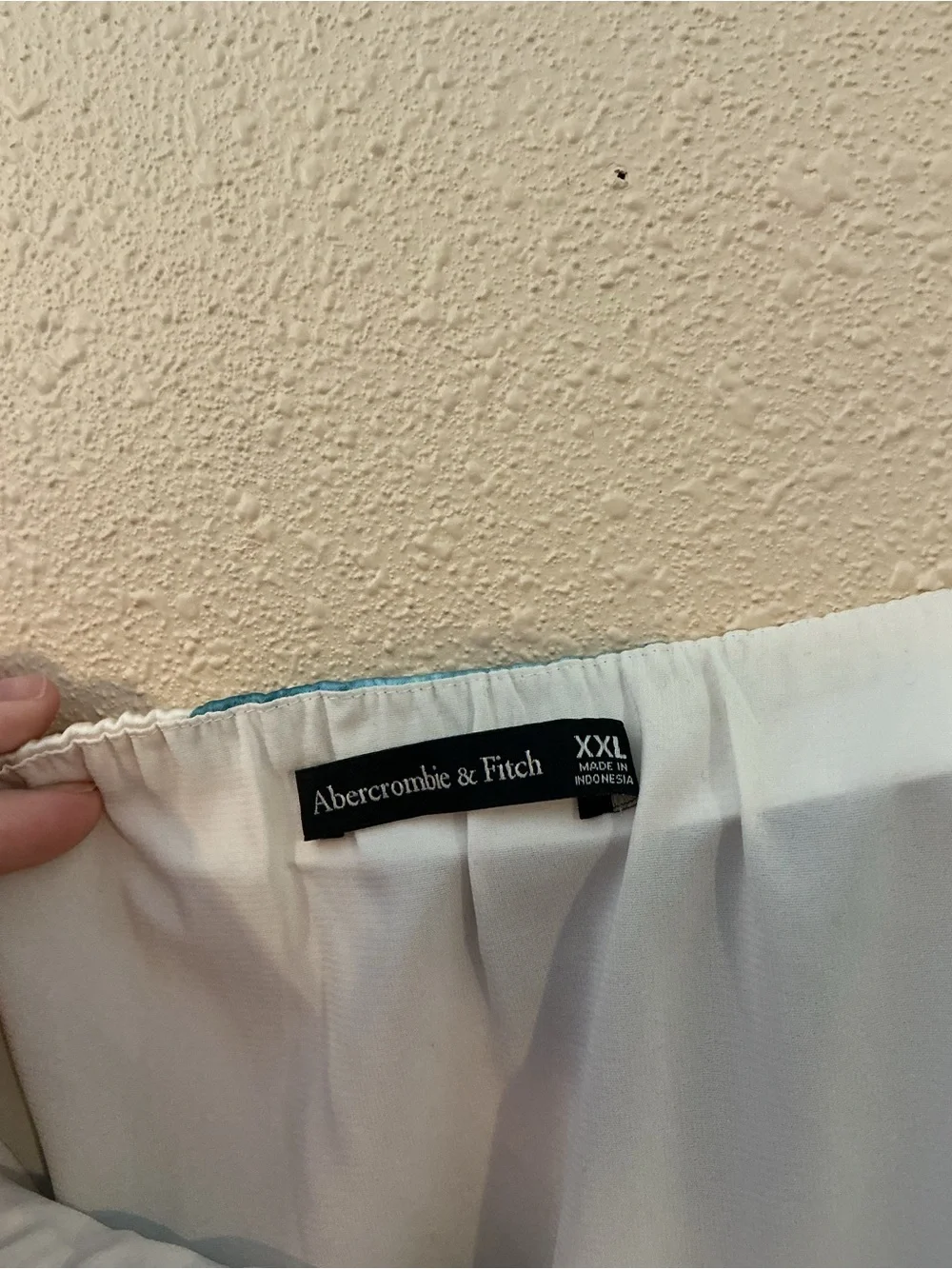 Abercrombie & Fitch White Lined Blue Trim Dress